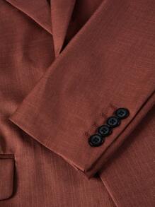 Manfinity Mode Men Single Breasted Blazer & Suit Pants - Chocolate Brown - View 7