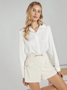 BizChic High Waist Flap Detail Shorts