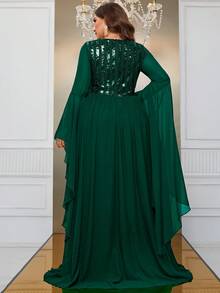 YISIKADO 大碼晚宴禮服裙（重工款） - 墨綠色 - 查看 2