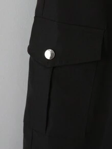 SHEIN Tween Girl 2pcs Chain Detail Cargo Pants