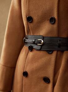 MOTF PREMIUM WOOL-BLEND STAND COLLAR COAT - Coffee Brown - View 9