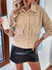 Chiquease Túi có nắp Thả vai Áo khoác - Màu be - Xem 6