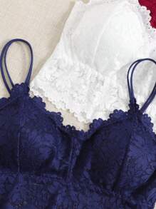 5pack Floral Lace Longline Bra Lingerie - Multicolor - View 5