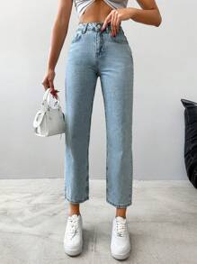 EURMUSE Mom Fit Jeans - Light Wash - View 4