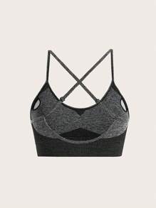 SHEIN Yoga Basic 3入組露背交叉運動型胸罩 - 彩色 - 查看 6