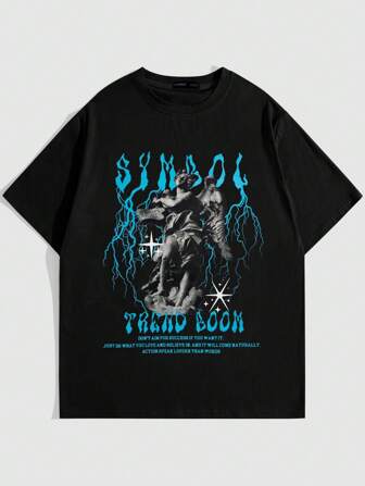 Goth Homme T-shirt slogan & Imprimé Ange
