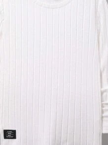 SHEIN Tween Boys' Graphic Print Crew Neck Long Sleeve T-Shirt - White - View 5