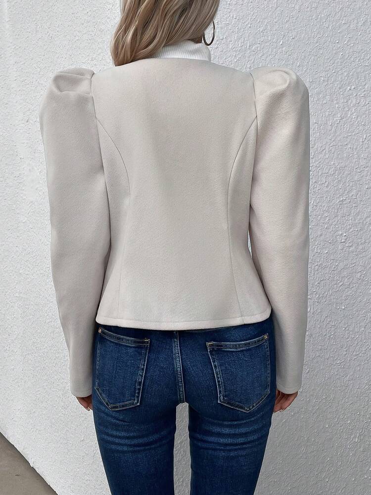 Gigot Sleeve Button Front Jacket