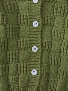 男嬰前紐扣連帽開襟衫 - 綠色 - 查看 4