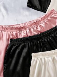 SilkySpell Plus 6pcs Solid Satin PJ Set / Pajama Set - Multicolor - View 4