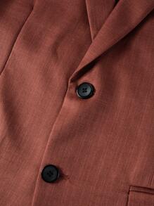 Manfinity Mode Men Single Breasted Blazer & Suit Pants - Chocolate Brown - View 8