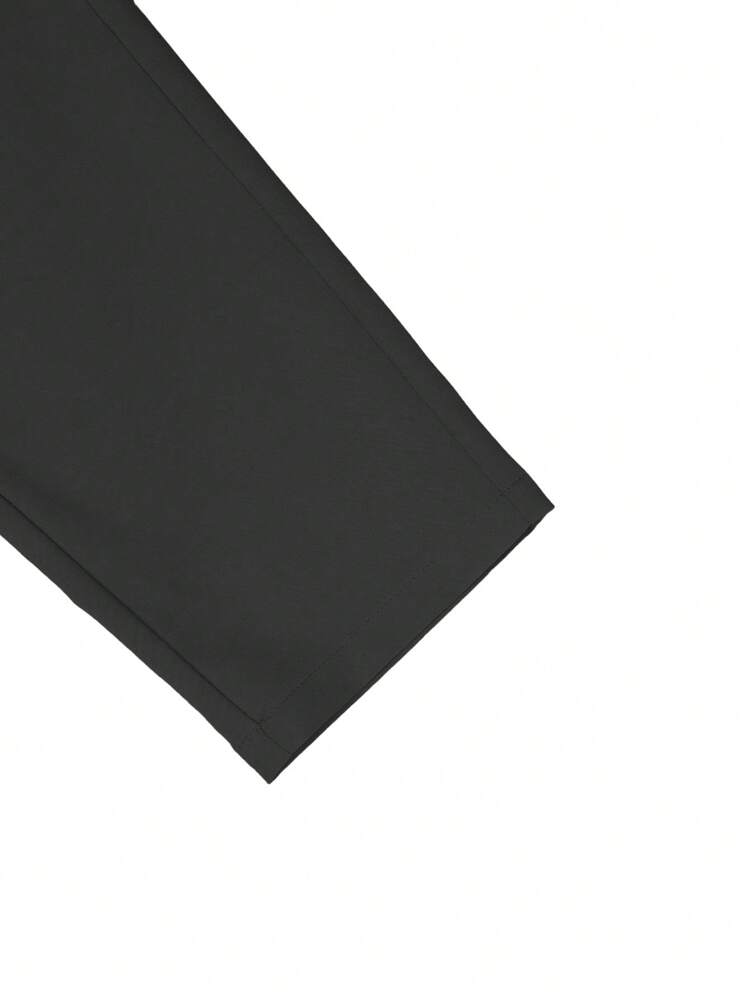 Manfinity Bizformal Hombres Pantalones de traje unicolor con bolsillo oblicuo - Negro - Añade 5