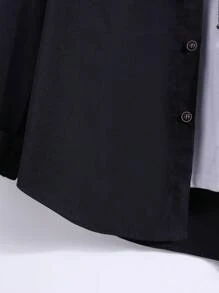 Manfinity Homme Hombres Camisa con estampado de cuadros de color combinado sin camiseta - Multicolor - Ver 5