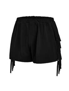 Calvaya Hơn Chất rắn Sọc Bên Quần short - màu đen - Xem 3