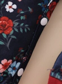 Bebé Jumpsuit con estampado floral ribete con fruncido con lazo delantero con diadema - Multicolor - Ver 6