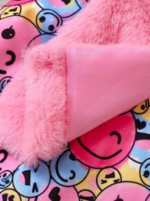 女嬰卡通圖案洋裝&絨毛夾克背心 - 彩色 - 查看 6