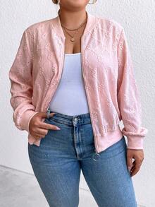 Calvaya Hơn Dây kéo Áo khoác bomber - Hồng - Xem 3