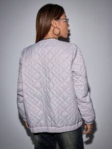 SHEIN Unity 拉链绗缝加厚外套 冬季服装