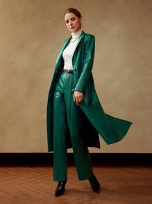 MOTF PREMIUM ÁO KHOÁC DA DA DÂY THÉP - Màu xanh lá cây đậm - Xem 5