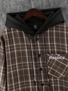 Manfinity Hypemode Nam In kẻ sọc & Thêu Chữ áo có mũ Áo khoác Without Tee - Nhiều màu - Xem 3