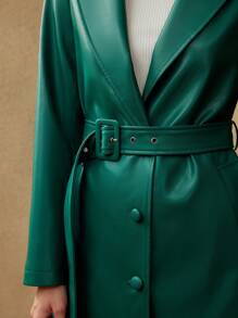 MOTF PREMIUM ÁO KHOÁC DA DA DÂY THÉP - Màu xanh lá cây đậm - Xem 4