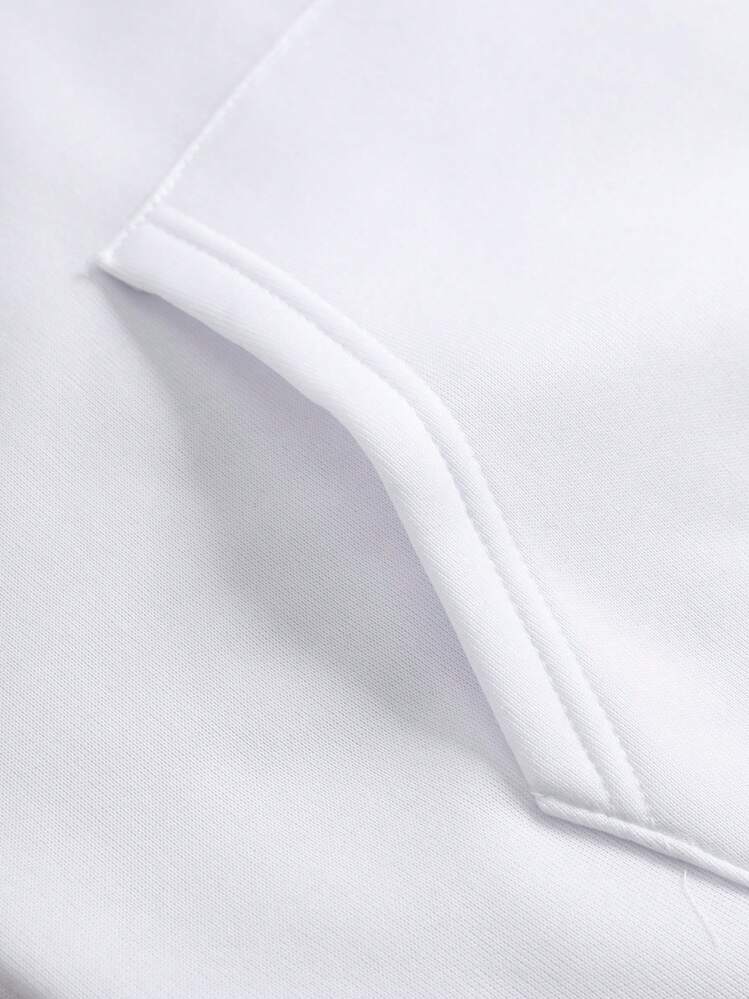 INAWLY Butterfly & Slogan Graphic Kangaroo Pocket Drawstring Thermal Lined Hoodie IN A WORLD WHERE YOU CAN BE ANYTHING BE KIND,Long Sleeve Tops - White - View 5