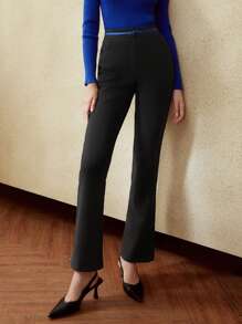 MOTF PREMIUM FLARE LEG SUIT PANTS - Black - View 4