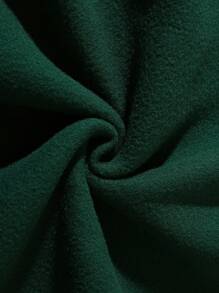 Men Plus Letter Graphic Thermal Lined Sweatshirt - Dark Green - View 3