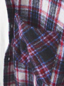RueChic Men Plaid Print Colorblock Shacket Without Tee - Multicolor - View 4