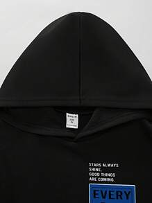 SHEIN Tween Boy Slogan Graphic Hoodie & Sweatpants