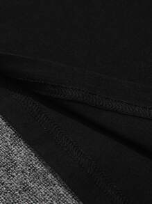 Nam Slogan Đồ họa Hoạt hình Áo thun - màu đen - Xem 6