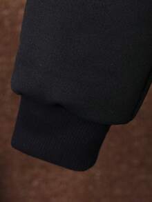 Tween Boy 1pc Letter Graphic Flap Pocket Jacket & 1pc Sweatpants - Black - View 6