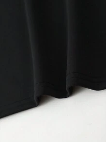 Manfinity Roghcode Men Casual Letter Graphic Short Sleeve Tee - Black - View 4