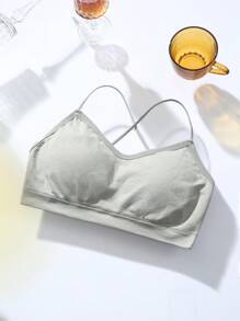 Simple Seamless Bralet - Grey - View 9