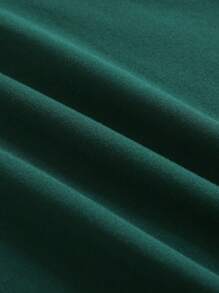 Men Plus Letter Graphic Thermal Lined Sweatshirt - Dark Green - View 7