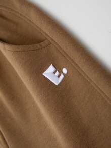 Young Boy Embroidery Letter Pattern Pants