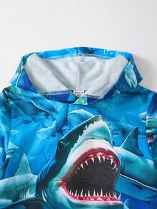 小男孩鲨鱼印花卫衣 - 藍色 - 查看 6