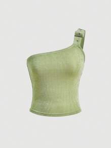 SHEIN MOD 單肩短款上衣 - 薄荷綠 - 查看 1