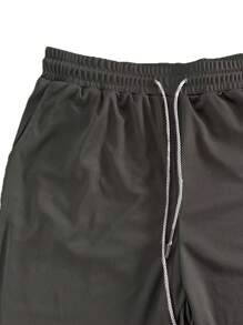 Gym Rark Quần short thể thao giản dị tối giản màu trơn phong cách bạn trai dành cho nam đi học - màu đen - Xem 3