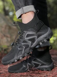 Women's climbing shoes laced sports shoes fashion black high-top flat shoes