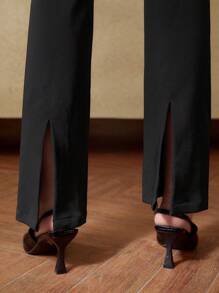 MOTF PREMIUM FLARE LEG SUIT PANTS - Black - View 8