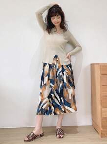 DAZY Pull à encolure échancrée et ourlet fendu, automne