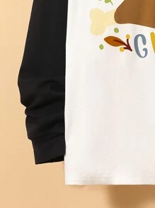 SHEIN 男大童字母圖案插肩袖T恤 - 白色 - 查看 4