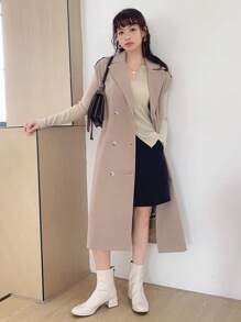 DAZY Pull à encolure échancrée et ourlet fendu, automne