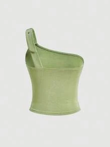 SHEIN MOD 單肩短款上衣 - 薄荷綠 - 查看 2
