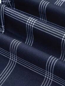 Manfinity Homme 男士格紋印花斜口袋西裝褲