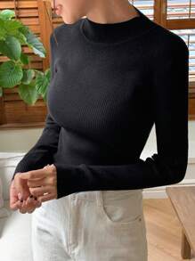 DAZY Suéter de estilo casual de negocios, nueva llegada para otoño, tops de manga larga, ropa de mujer para el otoño - Negro - Ver 5