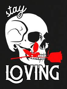 Debiesn Skull & Letter Graphic Drop Shoulder Tee Dress - Black - View 2