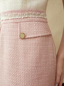 MOTF PREMIUM 双色挂脖花呢连衣裙 - 彩色 - 查看 3