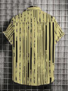 Manfinity Nam In sọc Áo sơ mi Without Tee - Màu vàng - Xem 2